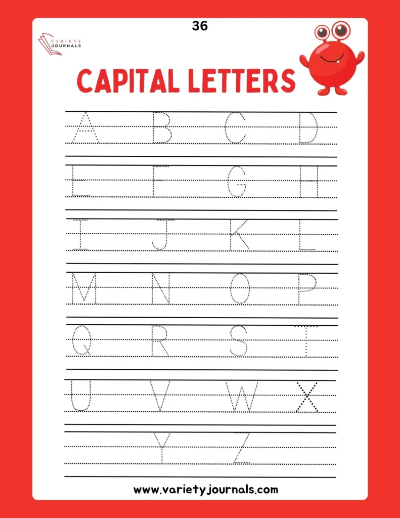 capital letters tracing